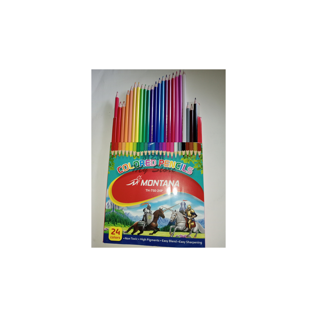 

pensil warna montana isi 24 warna size panjang besar / classic colour pencils / color pencil kayu panjang harga per set isi 24 warna / keler kayu alat tulis sekolah