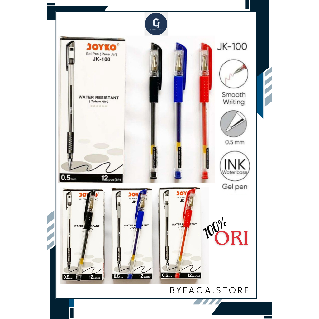 

Ecer/ Grosir Gel Pen Pulpen Joyko jk-100 tebal 0.5 mm [satuan]