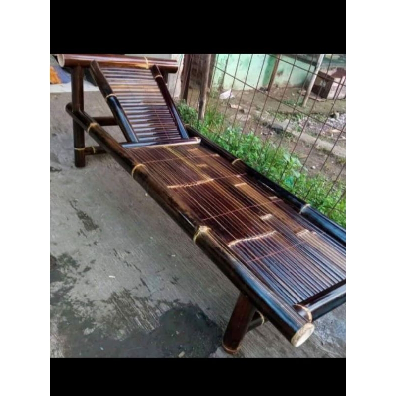 kursi bambu hitam/bale bambu 175 x 60