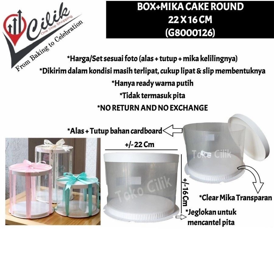box+mika+cake+round+bulat+22cm+tinggi+kemasan+kue+snack+parsel+puding