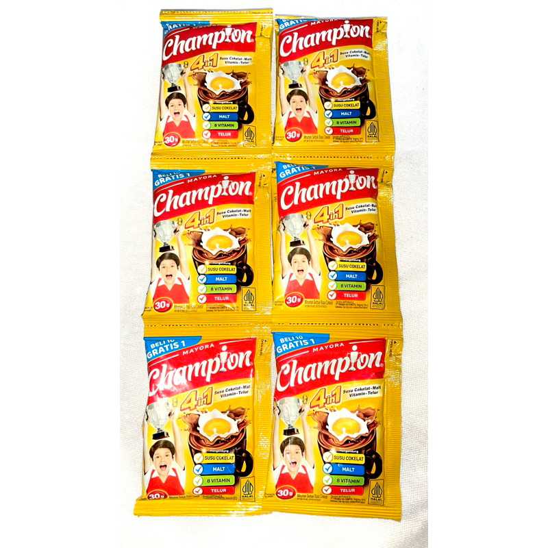 

Susu Champion 4in1 Susu Cokelat+Malt+Vitamin+Telur 30gr