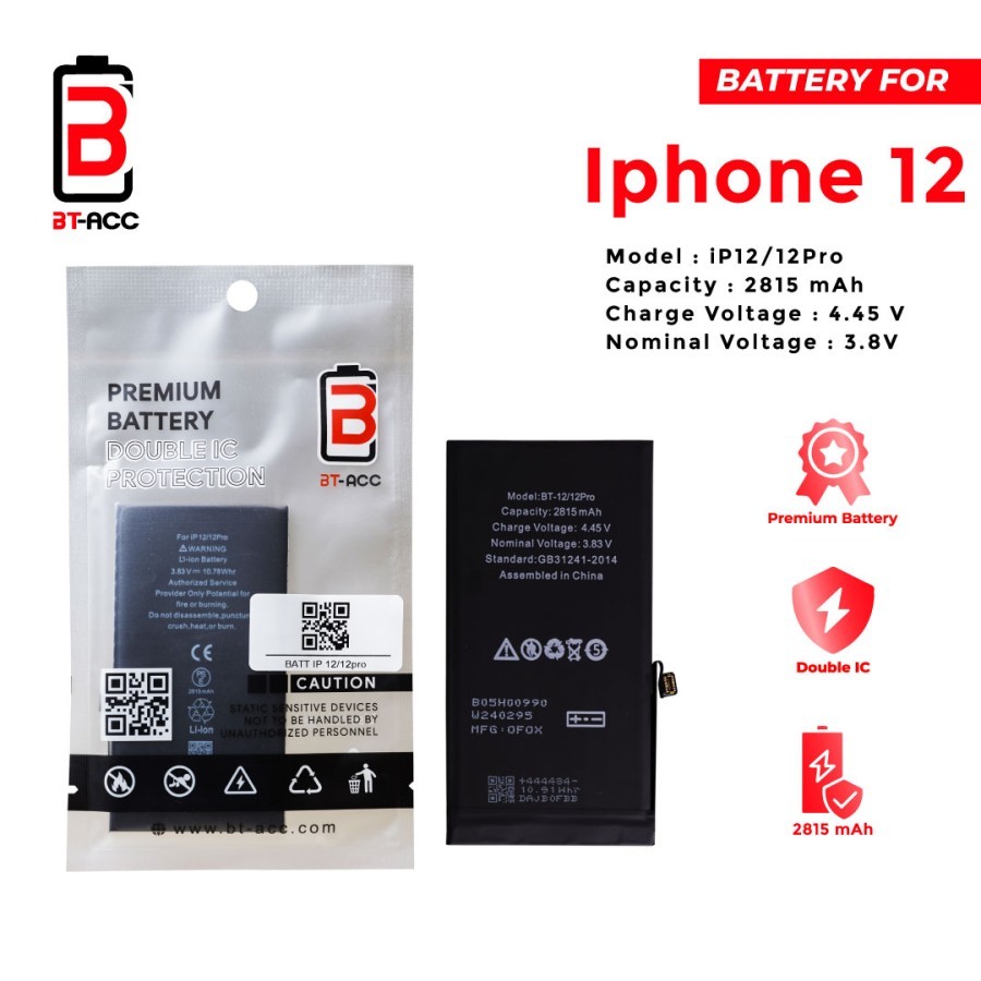 BT ACC Battery Baterai Batre For Iphone 12 / 12 Pro Original