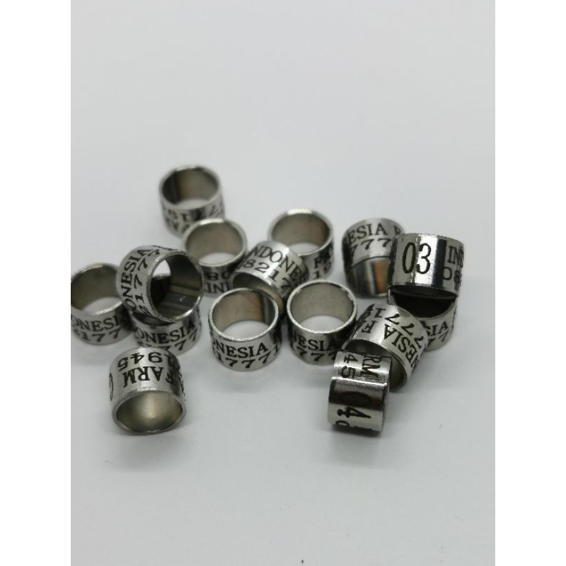 RING BURUNG | 15 BAJA LASER STANDART | CUSTOM CETAK NAMA | MERPATI | PERKUTUT | MURAI | KENARI | LOV