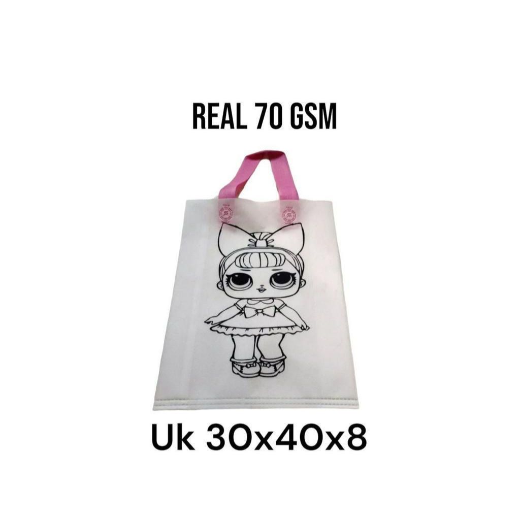 

HSM - (1pcs) Tas Spunbound Mewarnai 70 GSM Handle uk 30X40X8 Versi 1 / Tas Goodie Bag/ Tas Bahan Canvas