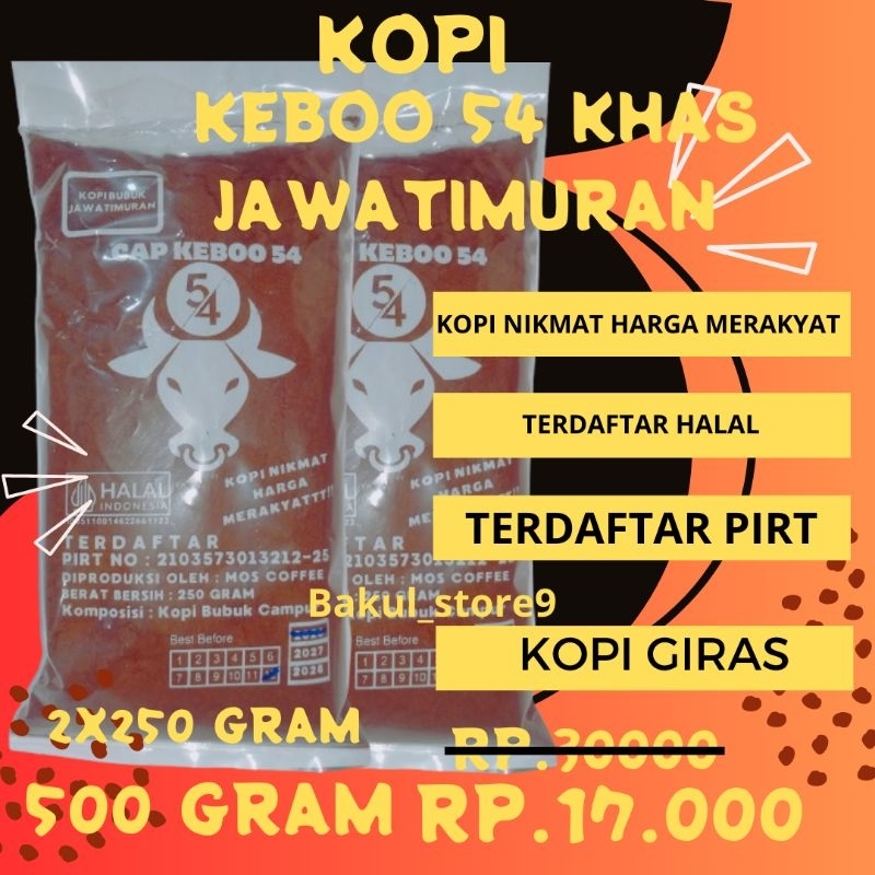 

KOPI BUBUK 54 MURNI 500 GRAM / SETENGAH KG COFFEE TUBRUK JAWATIMURAN RASA DAN AROMA MANTAP