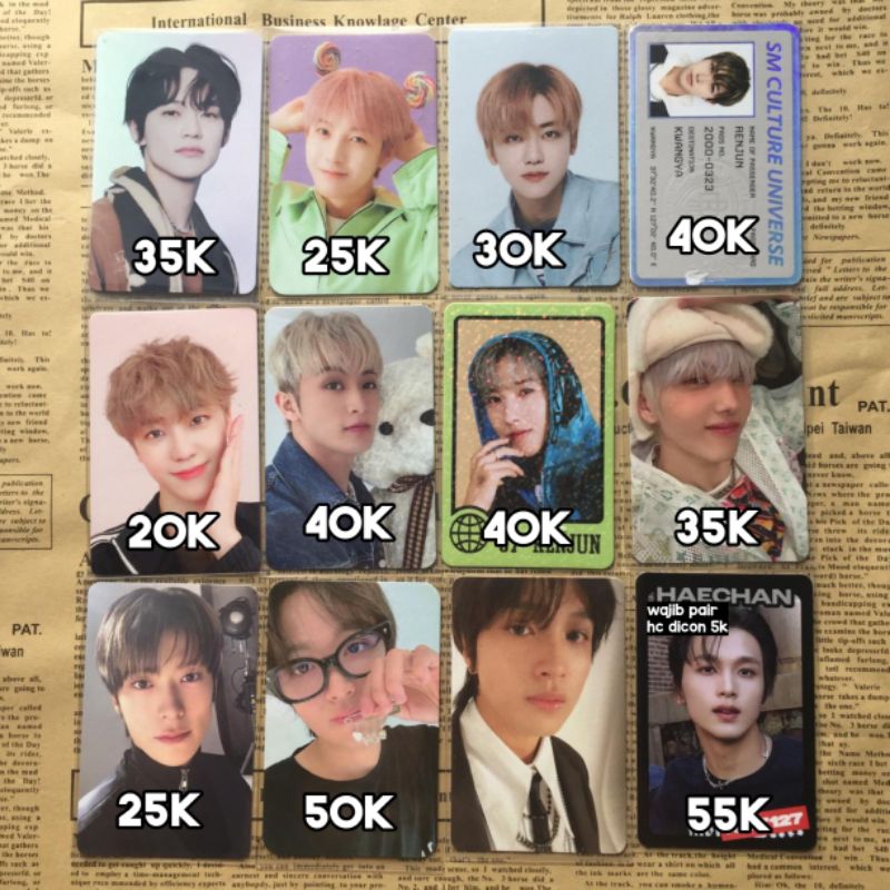 PC PHOTOCARD NCT DREAM 127 CHENLE RENJUN JAEMIN MARK HAECHAN JAEHYUN TAEYONG AYYO TC GLIMO LOLIPOP H