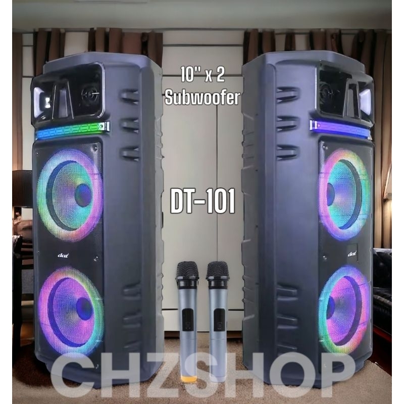 DAT DT 101 10inch x 2 Speaker Portable Speaker Bluetooth Speaker Troli 10 inch x 2 DAT DT101 DISKON 