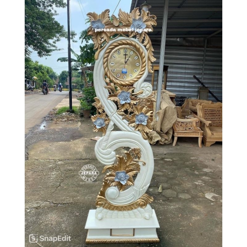 Jam hias mawar / Jam hias jati / Jam hias ukir jepara / Almari jam / Almari jam jati / Jam
