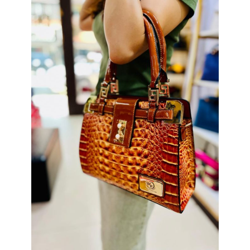 Tas Umano Vero Bijan Croco Mutiara Glossy 3342-1 Tas Slempang Tas Kantor Tas Slempang Tas Bahu Tas P