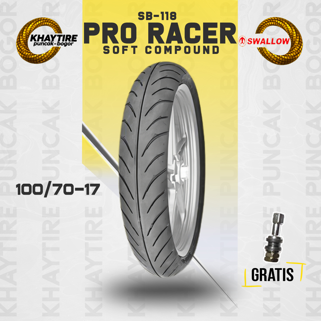 Ban Tubles Motor Bebek SOFT COMPOUND SWALLOW PRO RACER 100/70 Ring 17