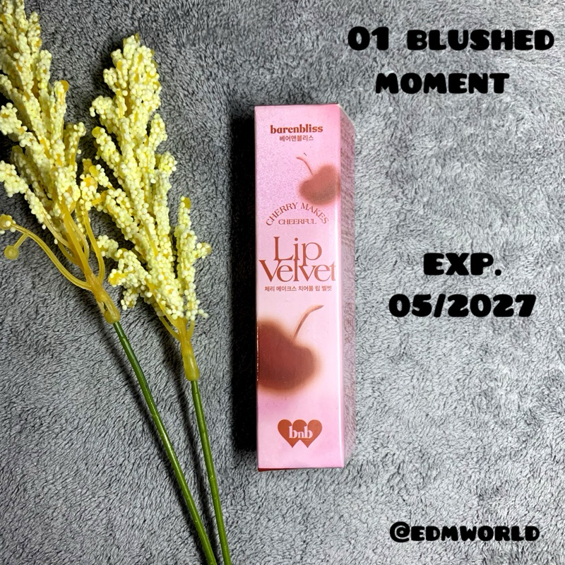BNB Barenbliss cherry makes cheerful lip velvet korea lip cream 01 BLUSHED MOMENT