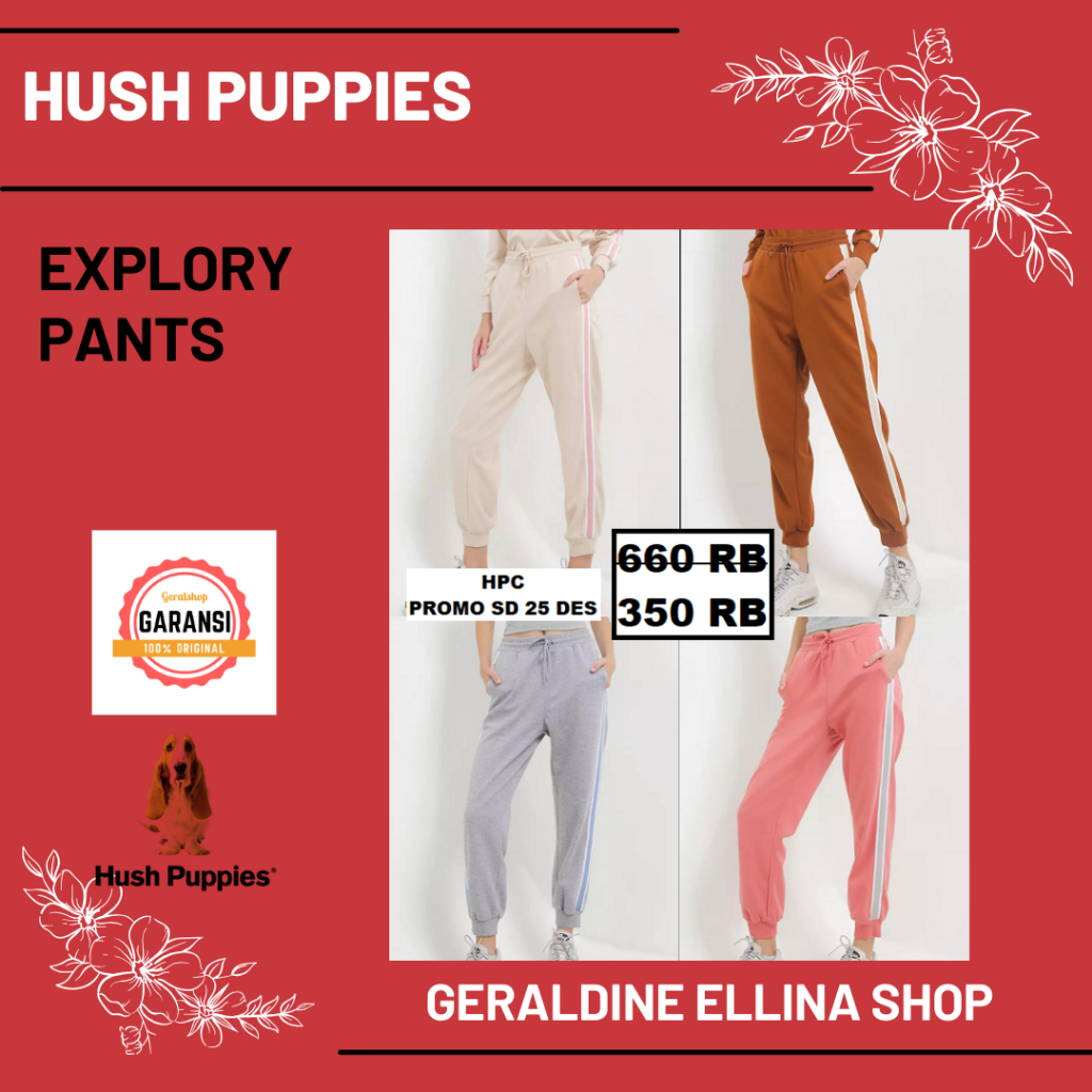 Celana jogger pants wanita Hush Puppies 100% original seri EXPLORY