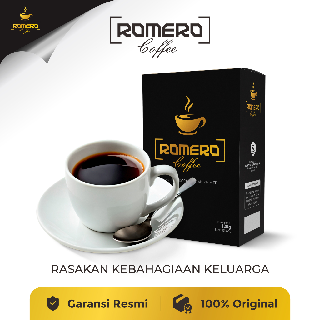 

Kopi Romero Coffee Original Kopi Stamina Pria Kuat Tahan Lama Aman Tanpa Efek Samping 1 Box 8 Sachet