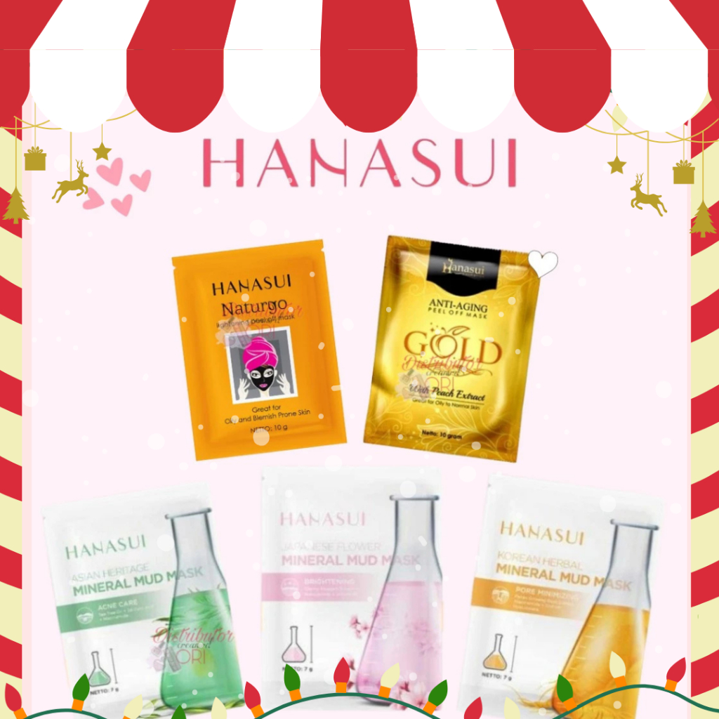 Hanasui Naturgo Peel Off Masker Hitam Komedo | GOLD Anti Aging | Mineral Mud Mask BPOM