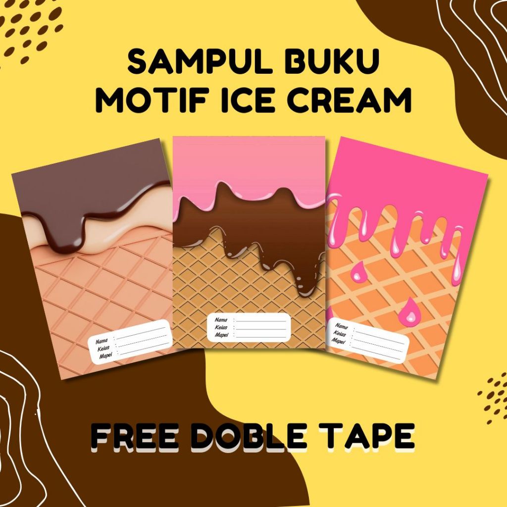 

SAMPUL BUKU TULIS CUSTOM NAMA, KELAS DAN MAPEL SIDU CAMPUS BIGBOSS MOTIF ICE CREAM (ISI 10 PCS) FREE DOBLE TAPE