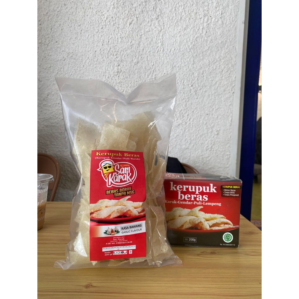 

Krupuk Sari Karak Premium Gurih Renyah tanpa pengawet dan MSG | 1 box 200 gram | Tinggal Goreng