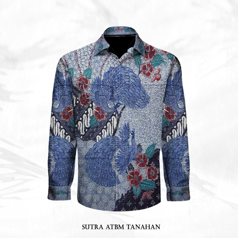 Kain batik tulis sutra tanahan kemeja batik tulis pria asli ST84