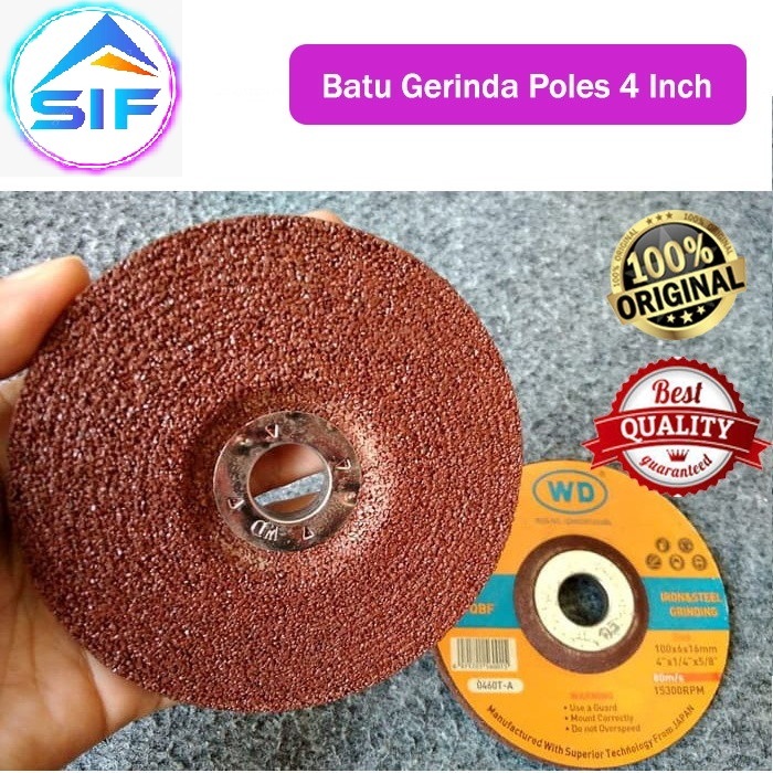 Mata Gerinda Poles WD 4Inch Batu Asah Besi Stainless Kuningan dll