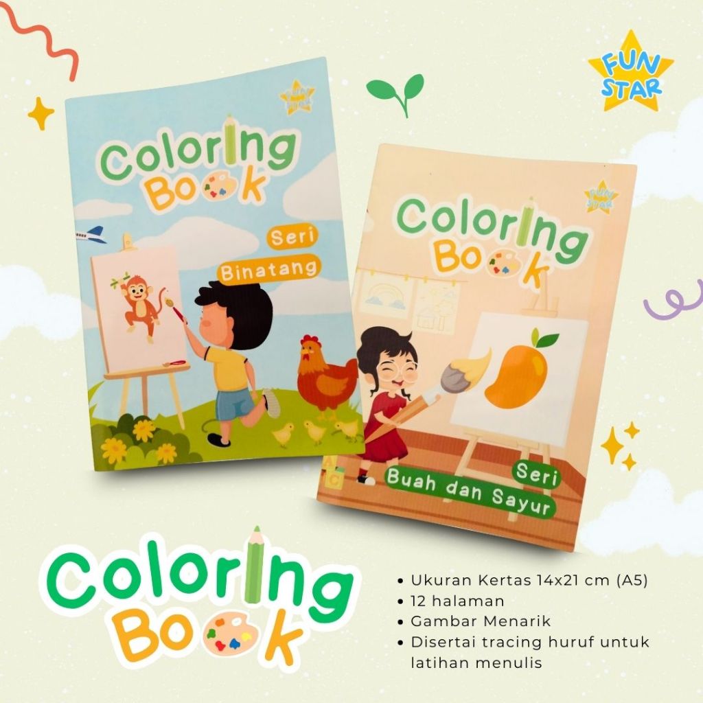 

Coloring Book Buku Mewarnai Anak Seri Binatang dan Seri Buah&Sayur