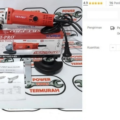 

Gerinda 4" NRT PRO 9750 HD Listrik Besar 720 Watt Gurinda Grinda