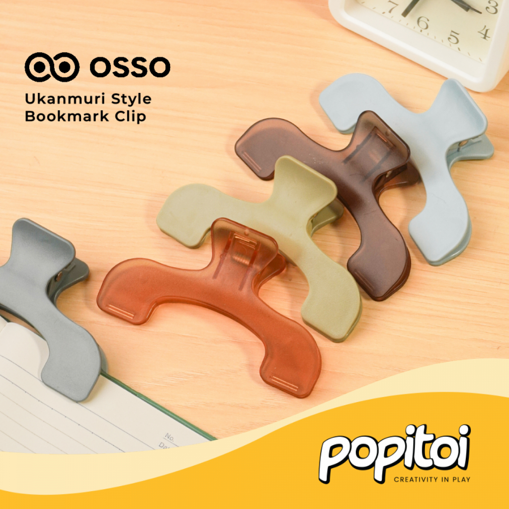 

OSSO Ukanmuri Style Bookmark Clip Pembatas Penanda Buku Plastik Bacaan Jepit Klip