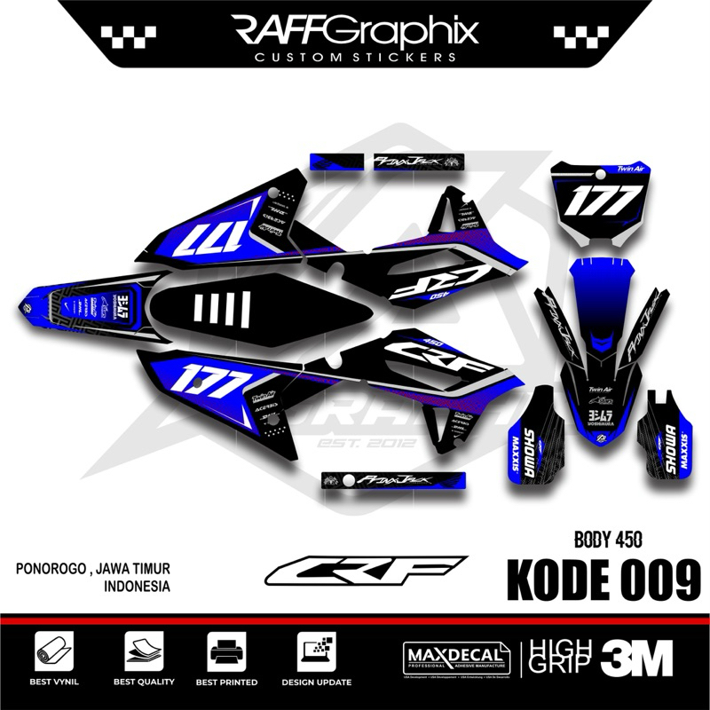 DECAL CRF BODY 450 HRV- STICKER CRF 450- CRF 450 TERBARU
