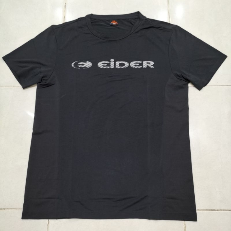 kaos olahraga dry fit running Eider outdoor abu gelap charcoal size XL fit L original murah