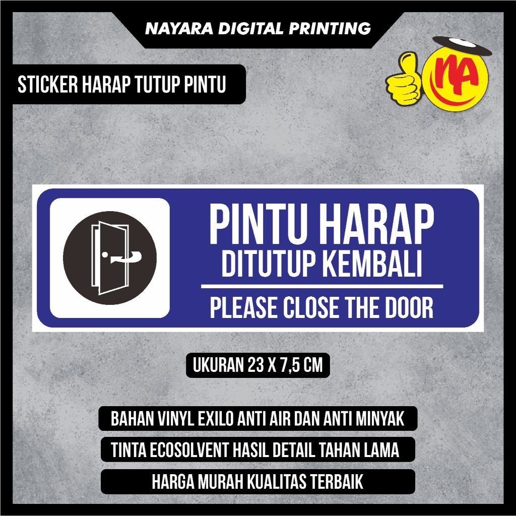 

Sign Sticker label pintu harap ditutup kembali / stiker pintu tutup kembali / sticker pintu / sticker tutup pintu