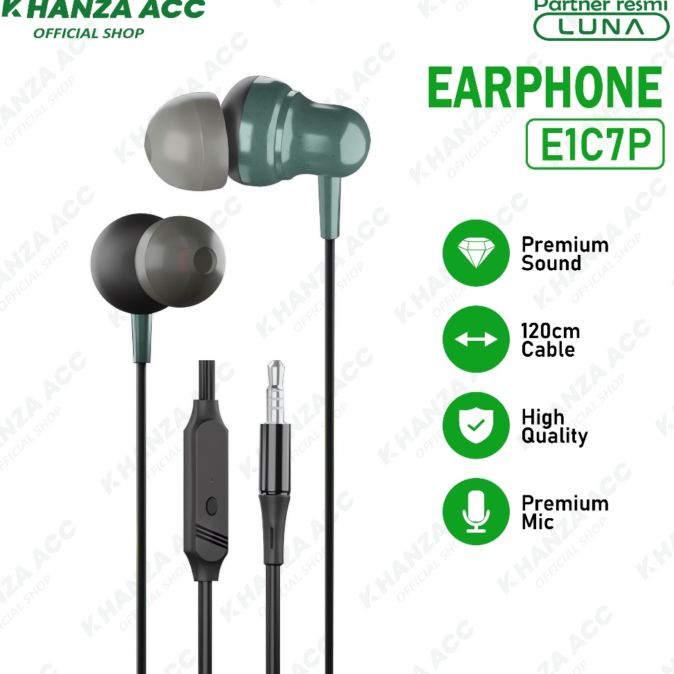 KHANZAACC LUNA E1C7P Earphone InEar Musik Headset Stereo