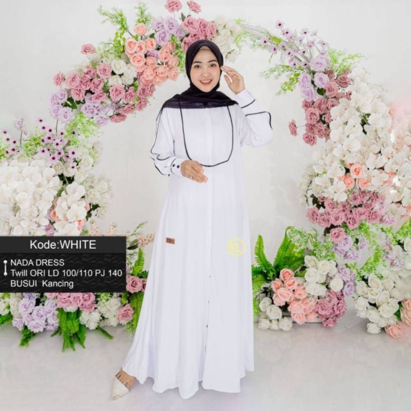 GAMIS ELZHAF ID PEKALONGAN|GAMIS PUTIH POLOS | DRESS PUTIH BERSIH |DRESS PUTIH NYAMAN| DRESS HITAM D