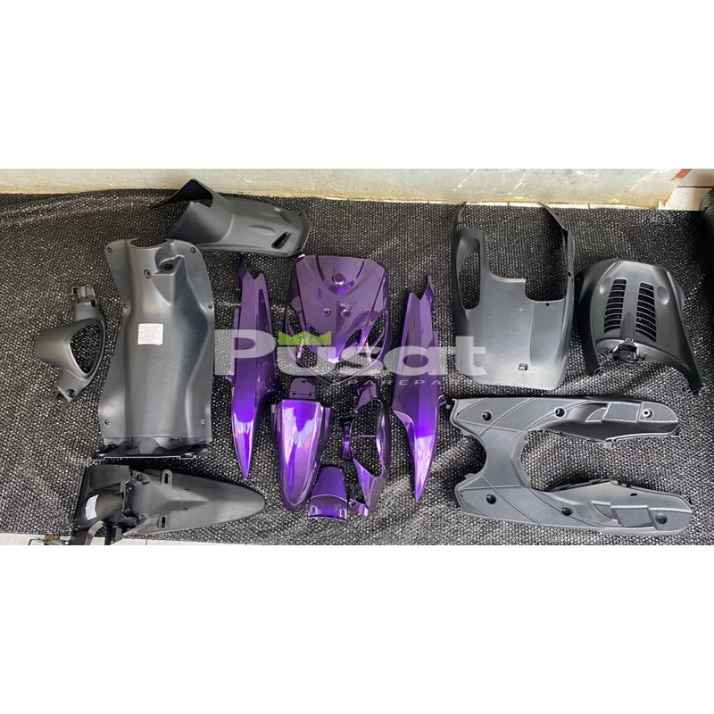 COVER FULL SET BODY HALUS DAN FULL SET BODY KASAR YAMAHA MIO SMILE WARNA UNGU CANDY (CAT CUSTOM)