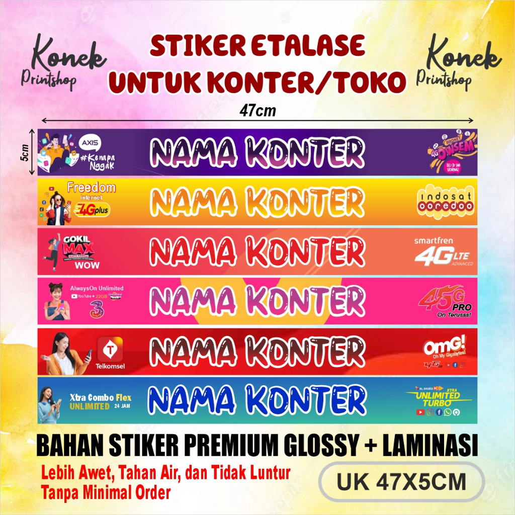 

Sticker Stiker Etalase Konter / Counter / Toko Tanpa Minimal Order + Laminasi