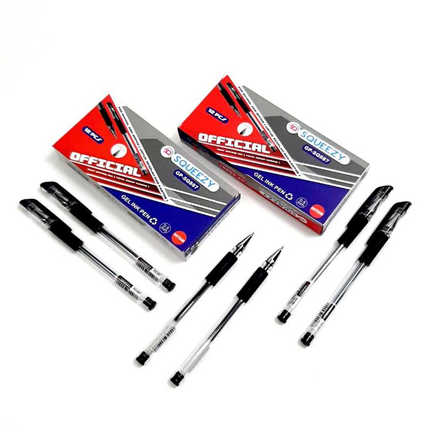 

[12PCS] GEL PEN SQUEEZY SQ-888 0.5MM TINTA HITAM/PENA GEL SQ 888 / SQ 887
