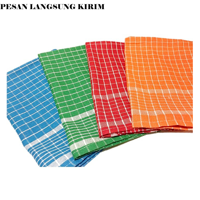 Serbet Kotak Tua / Kain Lap Serbaguna / Lap Meja Dapur 55CM X 55CM