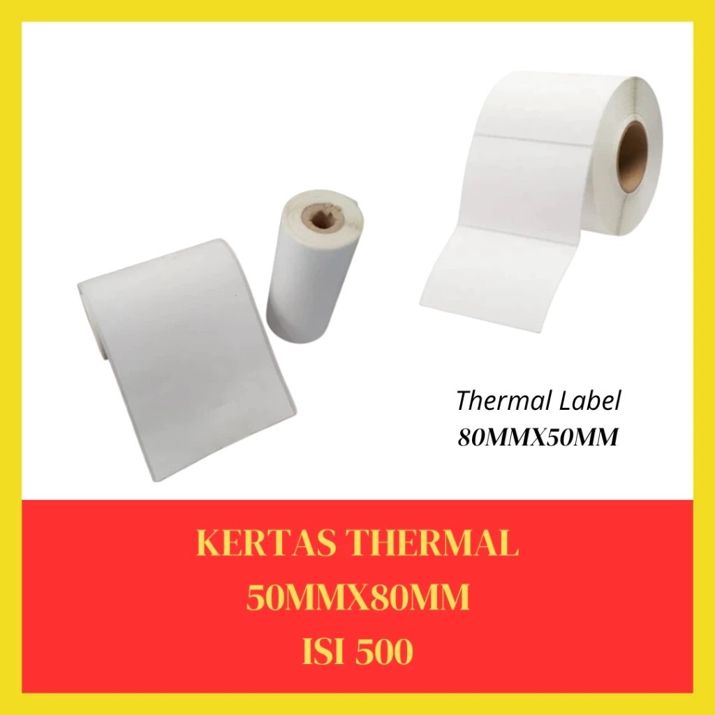 

Kertas Sticker Label Thermal Resi 50x80 mm | isi 500 Lembar per Roll