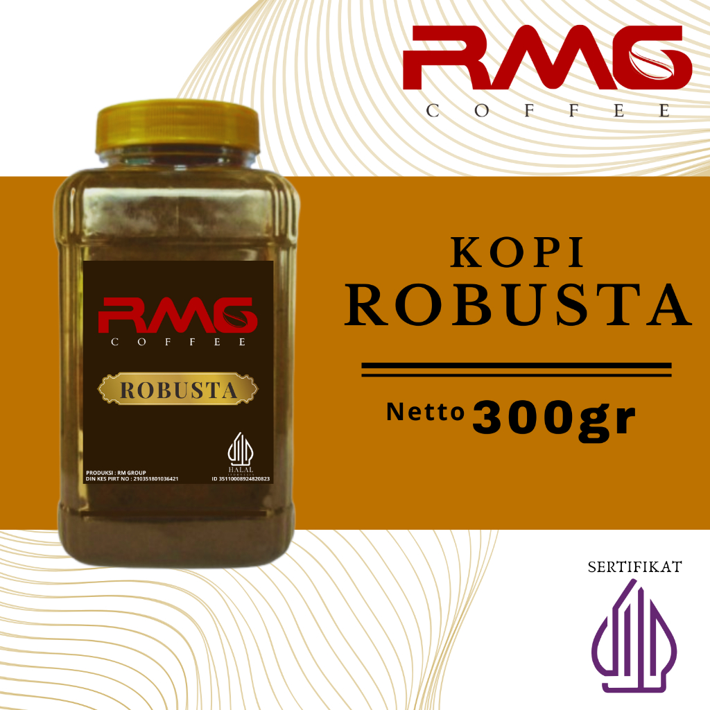 

Bubuk Kopi Murni ROBUSTA kemasan Toples isi 300 Gram