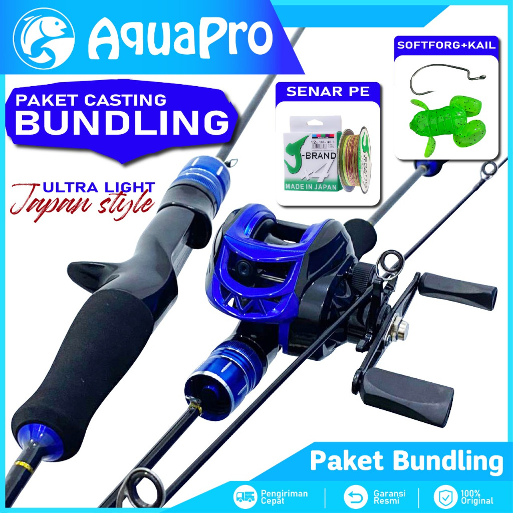 AquaPro - Promo 1 Set Alat Casting Action Ultralight Joran Pancing UL Reel Pancing Baitcasting Fishi