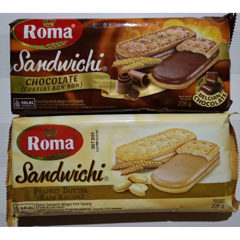 

(WH) ROMA Sandwichi Biskuit Peanut Better 206 Gram