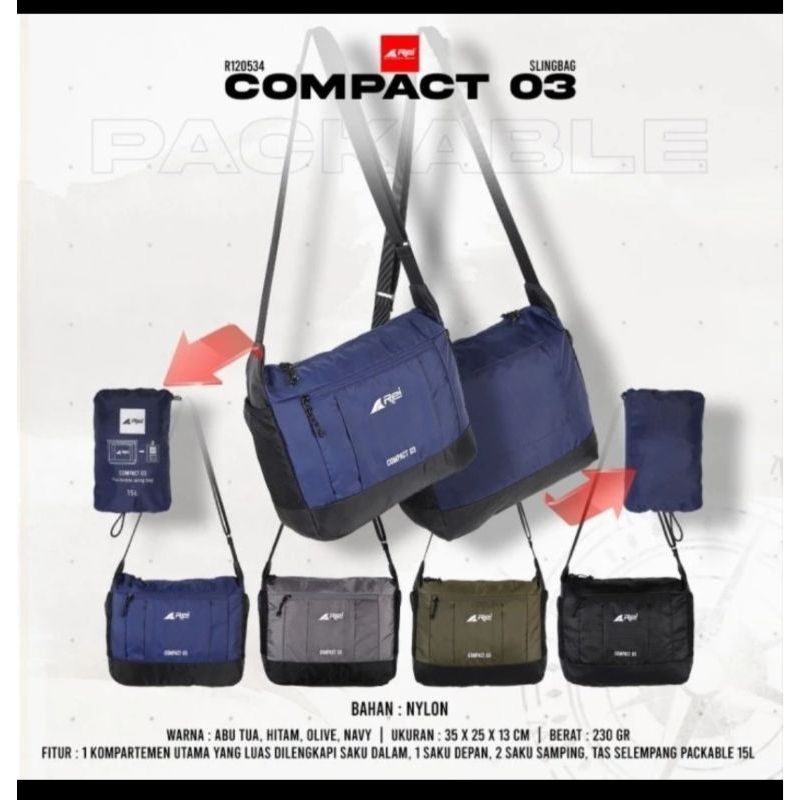 Tas Selempang Pria COMPACT 03 AREI OUTDOOR - Tas Samping Rei Pria Wanita COMPACT 03 - TRAVEL POUCH A