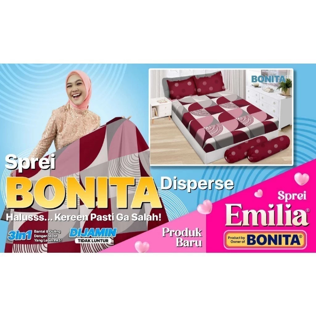 Sprei Emilia By Bonita Ukuran Single 120x200