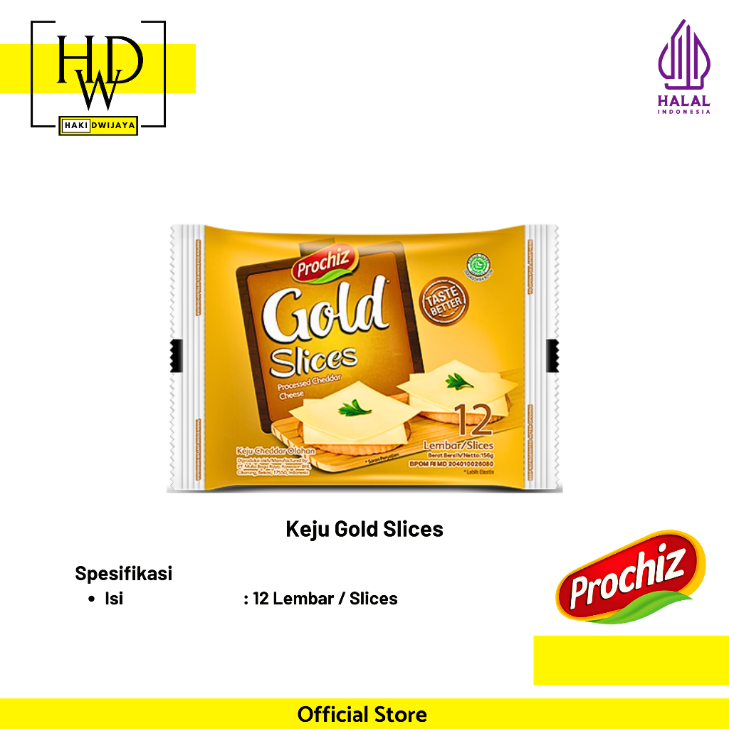 

[12 Lembar/Slice] Prochiz Gold Keju Slices