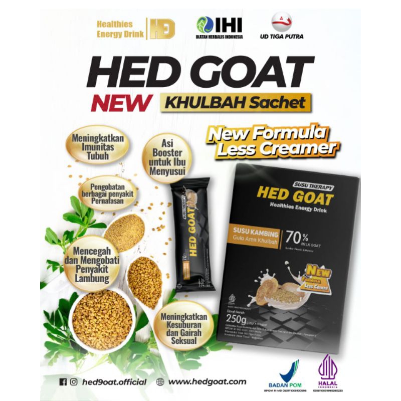 

HED GOAT GULA AREN KHULBAH SACHET 70% Susu Kambing Premium Probiotik (25gr)