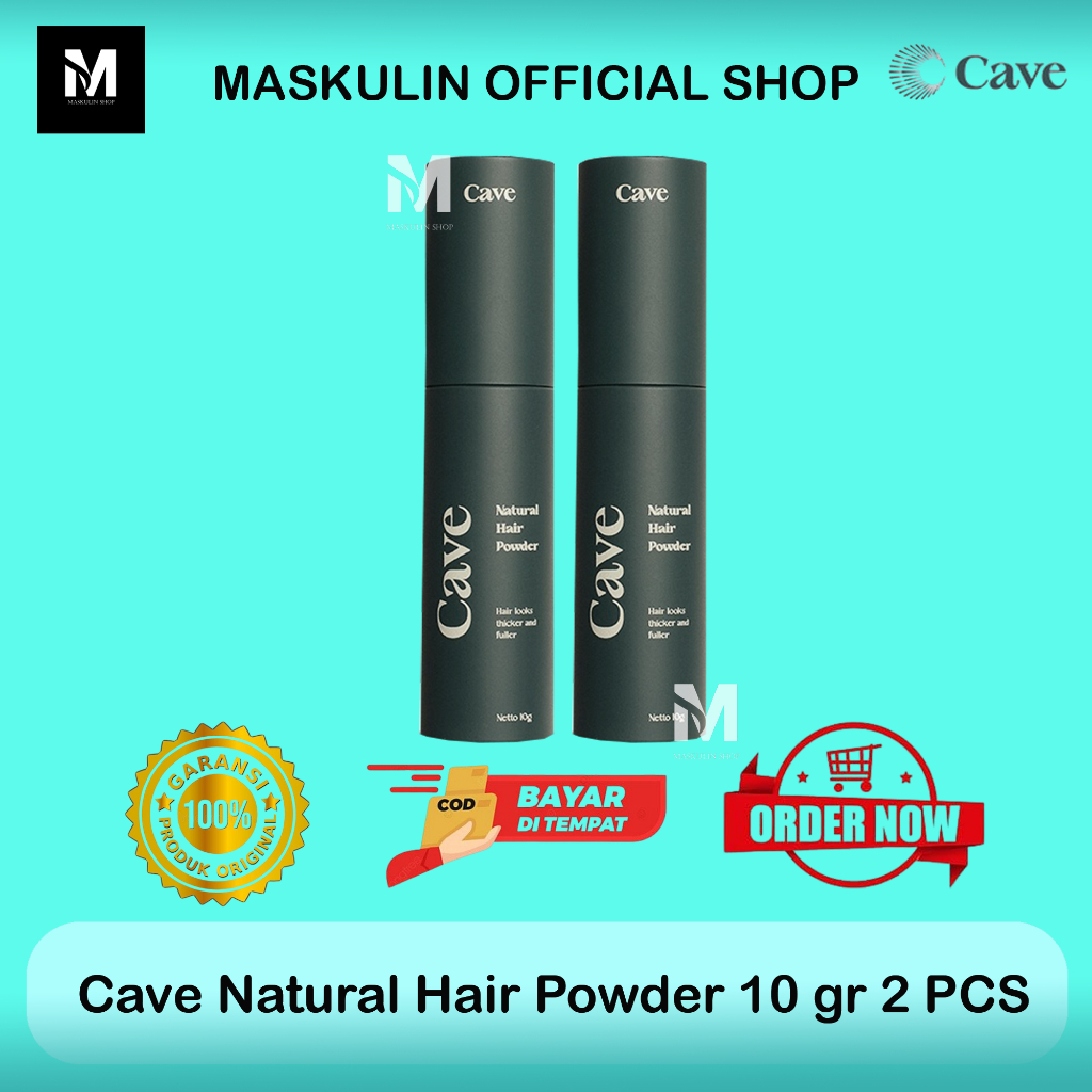 [ PAKET 2 PCS ] CAVE Natural Hair Powder 10 gr - Membuat Rambut Lebih Bervolume dan Tebal Anti Lepek