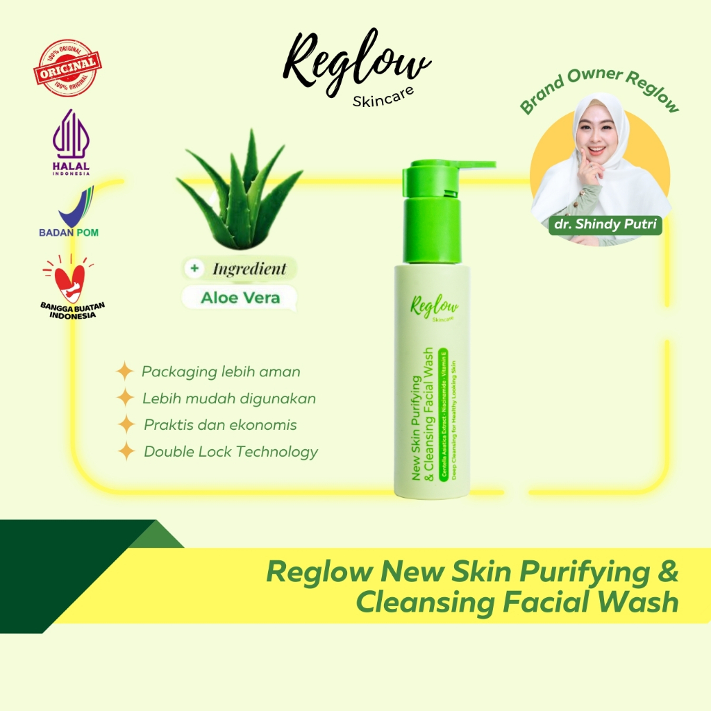 [KEMASAN BARU] Facial Wash Reglow Perawatan Kecantikan Wajah Skin Purifying & Cleansing