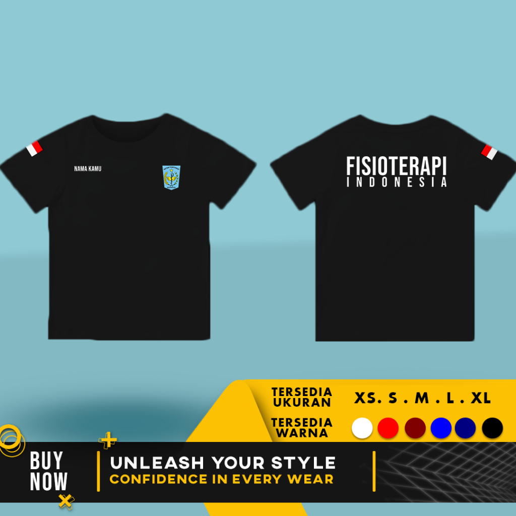 Kaos Anak Baju Fisioterapi Indonesia Gratis Tulis Nama Kamu | Cotton Combed 30s