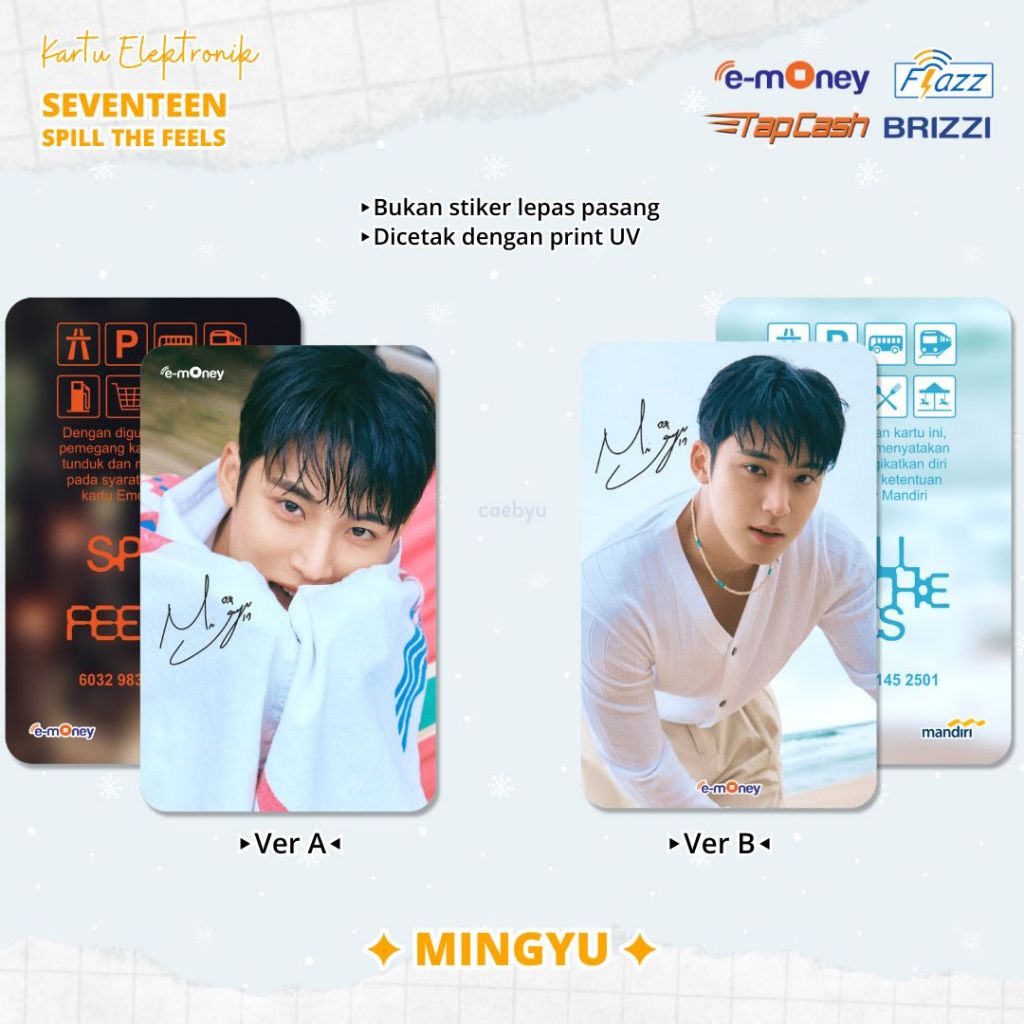 READY STOCK Emoney MINGYU SEVENTEEN Spill The Feels VER A Flazz Tapcash Brizzi Kartu Elektronik svt 