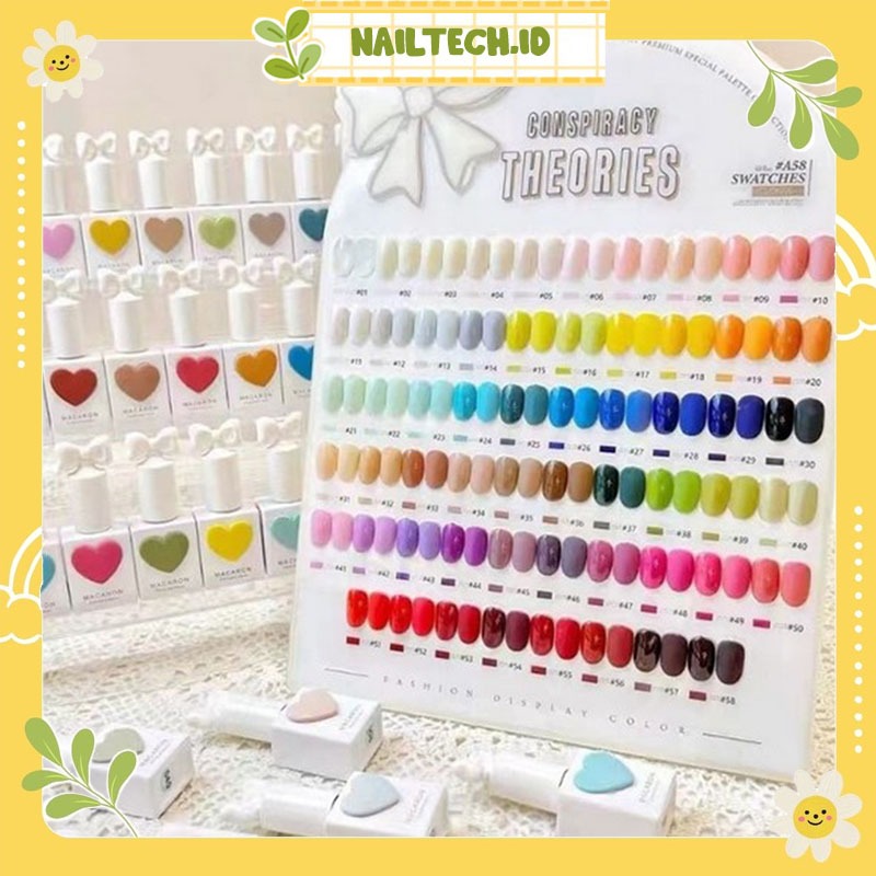 Sansu Macaron 58 Color Warna UV Gel Nail Set / Kutek Gel 15ml Polish 1 Set Conspiracy Theory Botol L