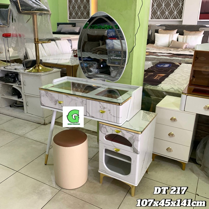 Meja Rias Lampu LED DT 217 Dressing Table Vanity Miror kaca cermin rias