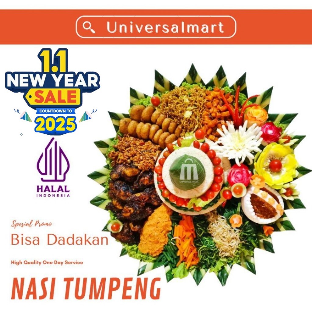 TUMPENG NASI KUNING PORSI 5 SAMPAI PORSI 30 ORANG HALAL HIGIENIS