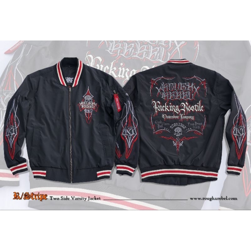ROUGHREBEL ORIGINAL - RSTRIPE 2Side Varsity Jacket